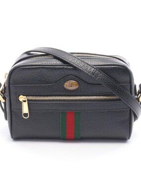 Gucci Shoulder Bag Ophidia Black Leather Mini